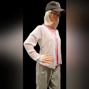 Stephanie Andrews Light Pink Button-Up Cardigan